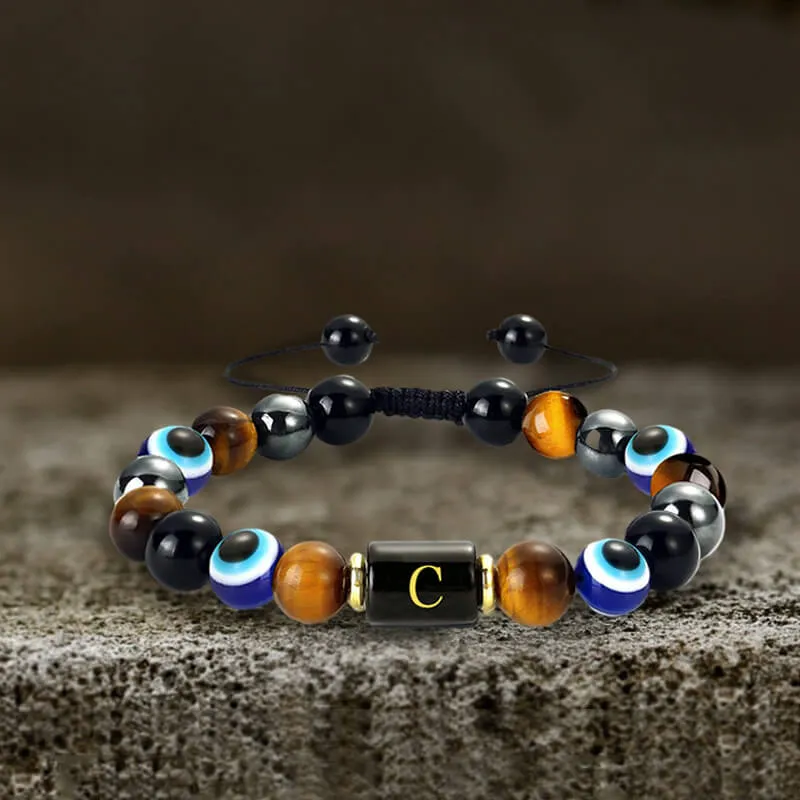 26 Letters Evil Eye Stone Beaded Bracelet sold by GTHIC product image thumbnail 5