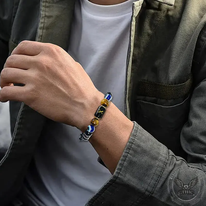 26 Letters Evil Eye Stone Beaded Bracelet sold by GTHIC product image thumbnail 2