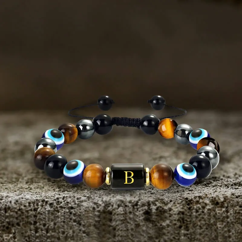 26 Letters Evil Eye Stone Beaded Bracelet sold by GTHIC product image thumbnail 4