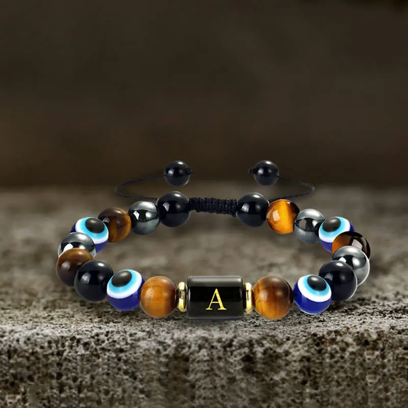 26 Letters Evil Eye Stone Beaded Bracelet sold by GTHIC