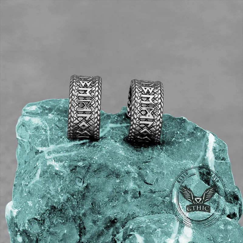 Dragon Scale Viking Runes Stainless Steel Stud Earrings sold by GTHIC product image thumbnail 4