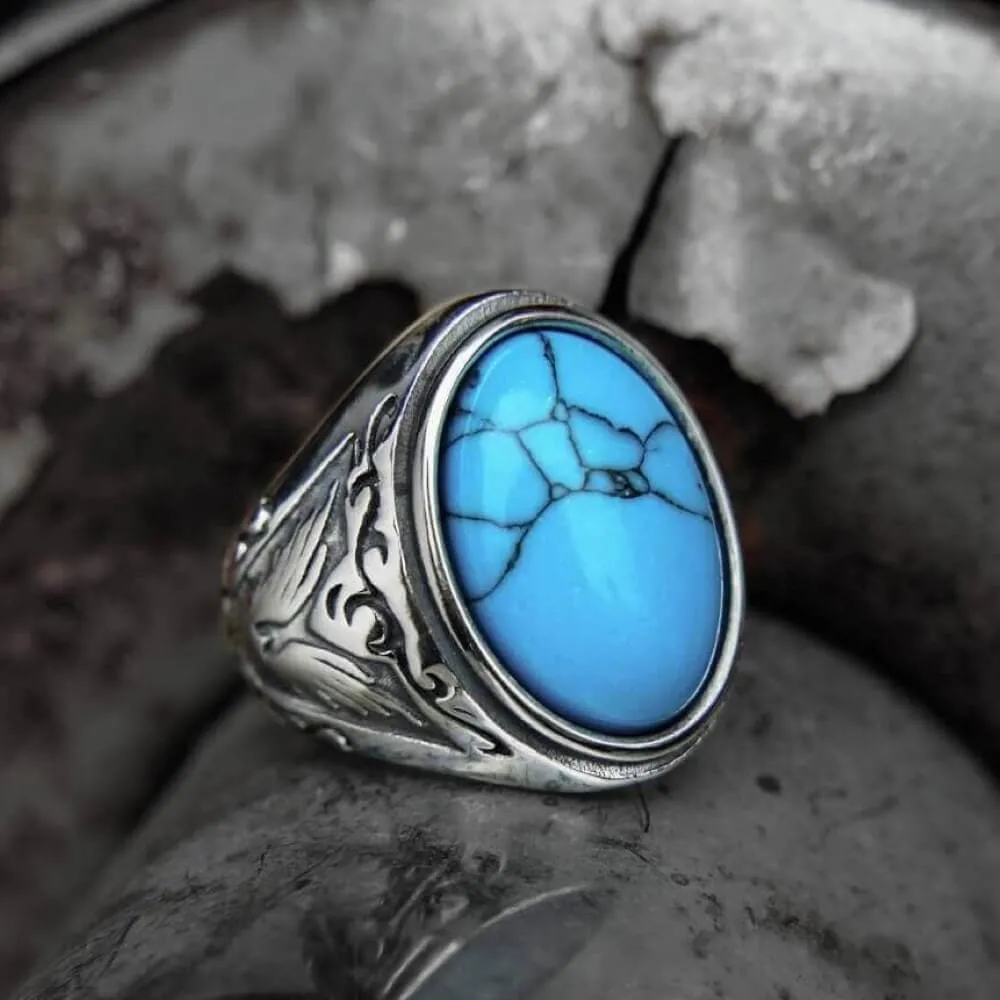 Retro Pattern Gem Stainless Steel Ring sold by GTHIC