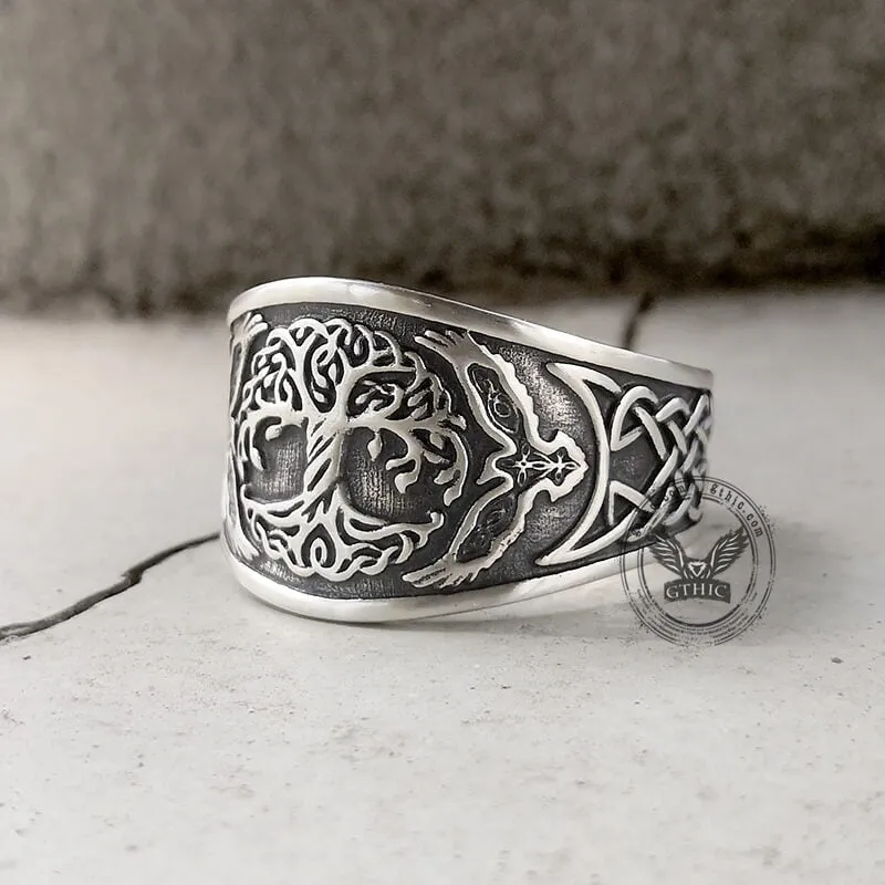 Tree of Life Raven Sterling Silver Viking Ring sold by GTHIC product image thumbnail 3