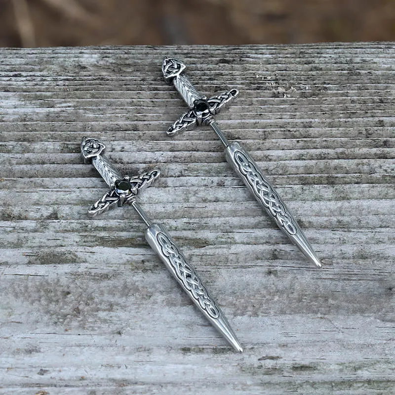 Celtic Knot Stainless Steel Sword Stud Earrings sold by GTHIC