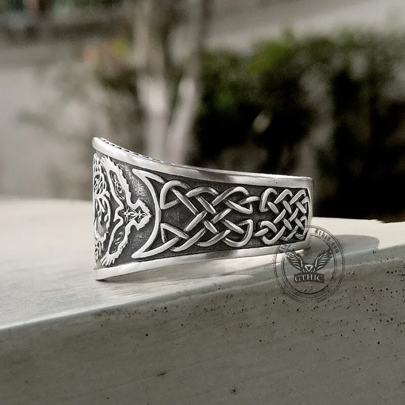 Tree of Life Raven Sterling Silver Viking Ring sold by GTHIC product image thumbnail 5