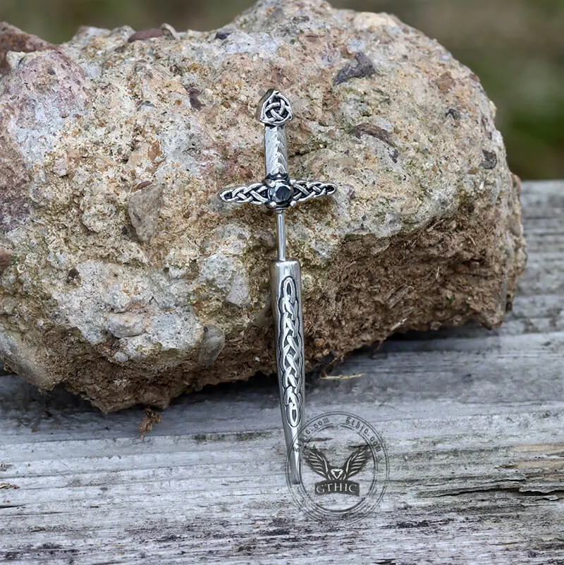 Celtic Knot Stainless Steel Sword Stud Earrings sold by GTHIC product image thumbnail 5