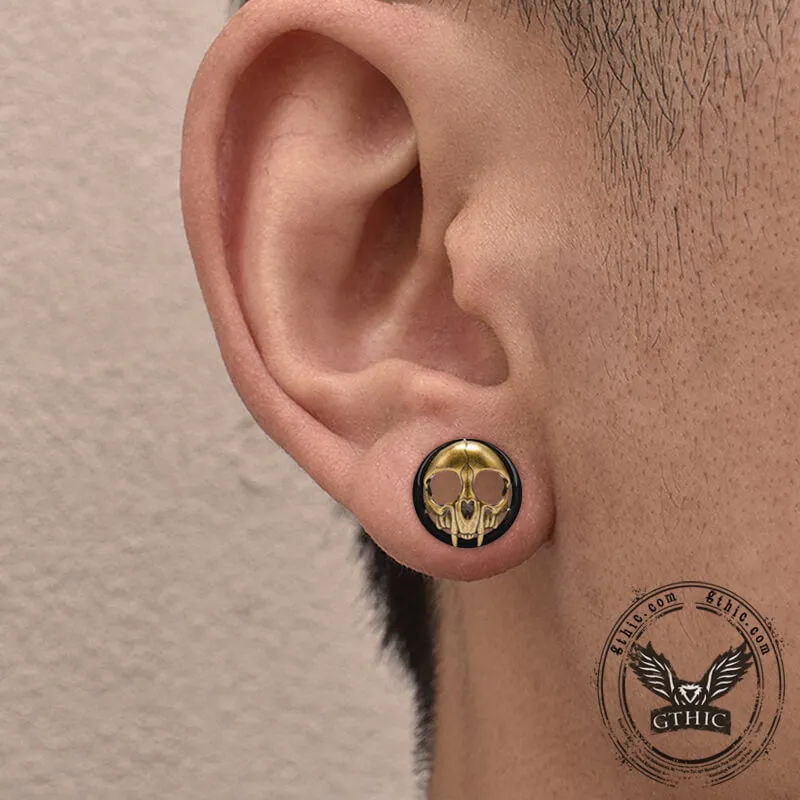 Antique Gold Skull Stainless Steel Ear Gauges sold by GTHIC product image thumbnail 2