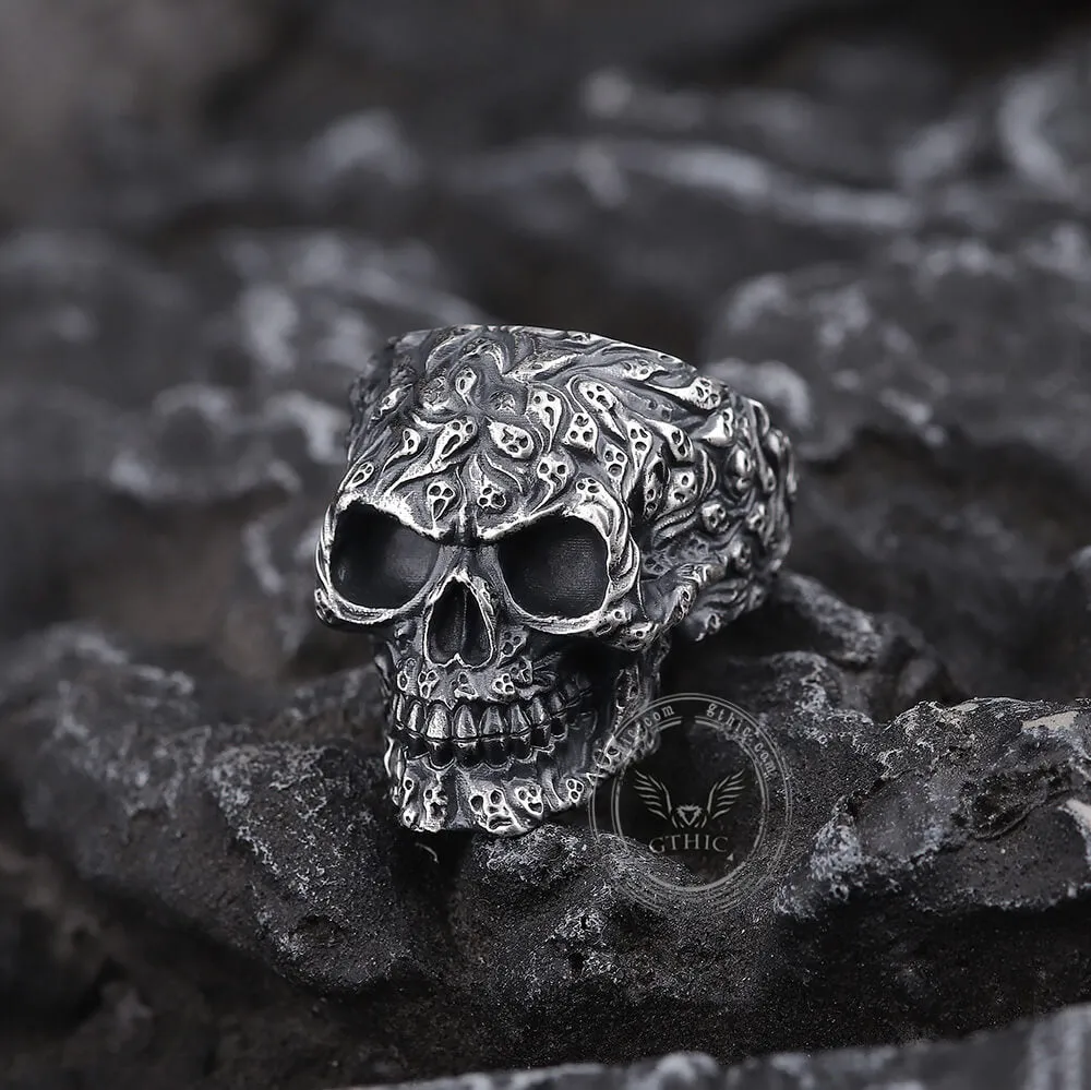 Multi Ghost Sterling Silver Skull Ring sold by GTHIC product image thumbnail 3