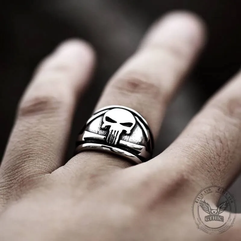 Punisher Skull Stainless Steel Biker Ring sold by GTHIC product image thumbnail 2