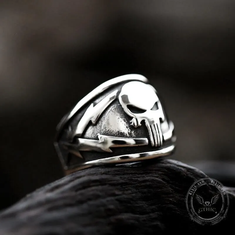 Punisher Skull Stainless Steel Biker Ring sold by GTHIC product image thumbnail 4