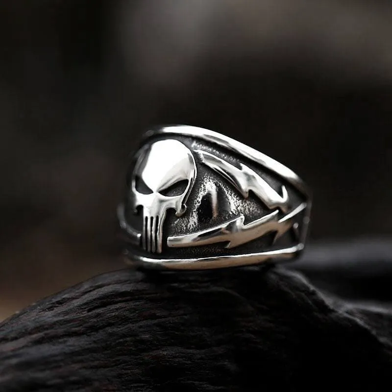 Punisher Skull Stainless Steel Biker Ring sold by GTHIC