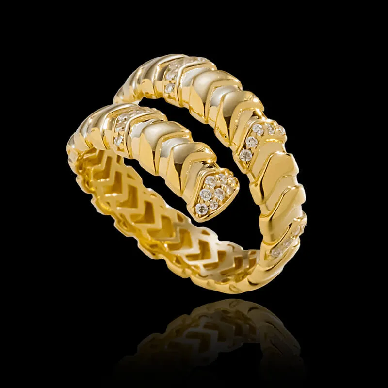 Diamond-set 18K Gold Snake Ring sold by GTHIC