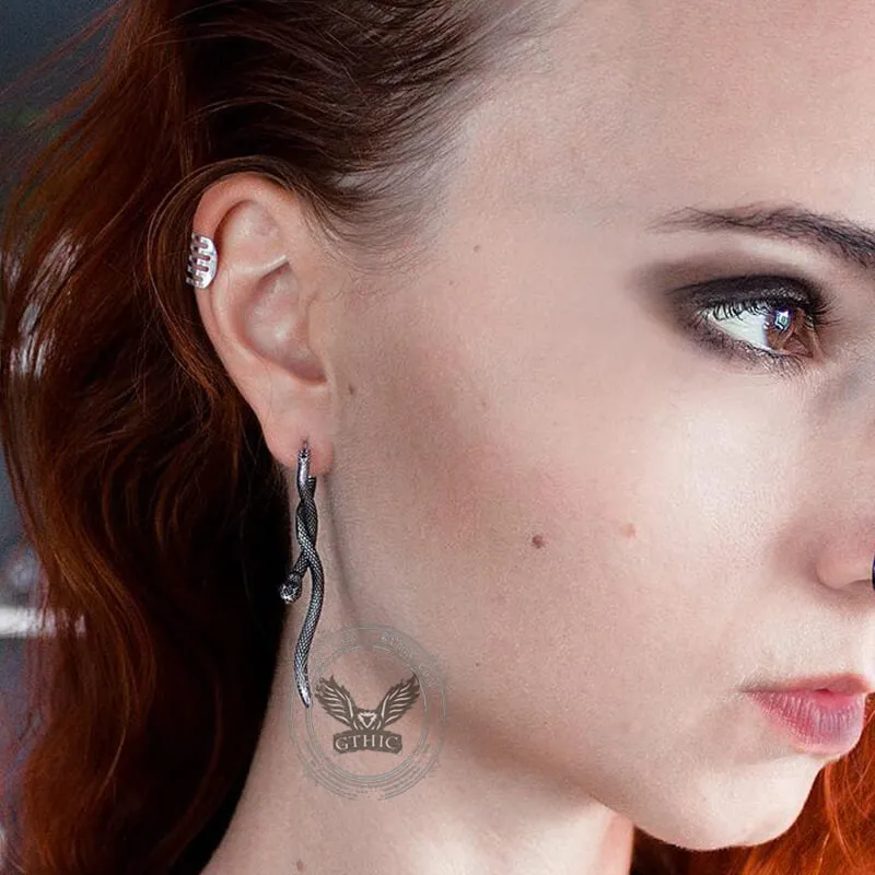 Entwined Snake Stainless Steel Hoop Earrings sold by GTHIC product image thumbnail 2