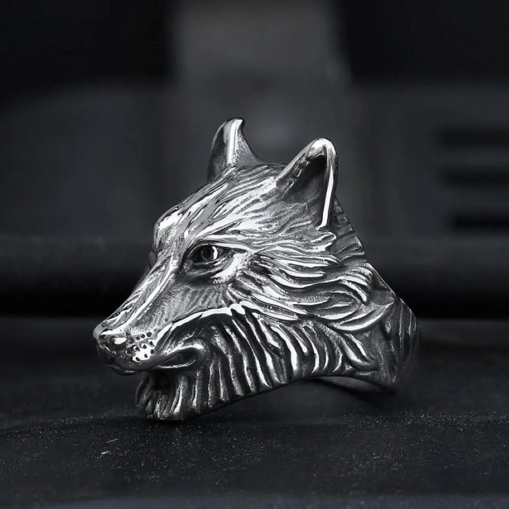 Wild Wolf 316L Stainless Steel Viking Ring sold by GTHIC product image thumbnail 3