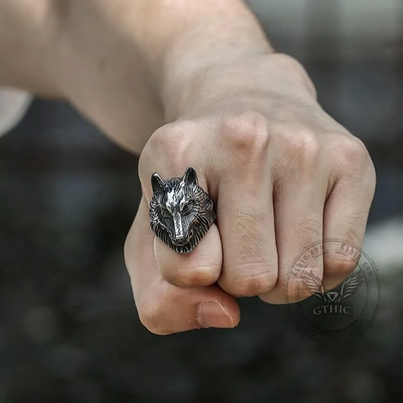 Wild Wolf 316L Stainless Steel Viking Ring sold by GTHIC product image thumbnail 2