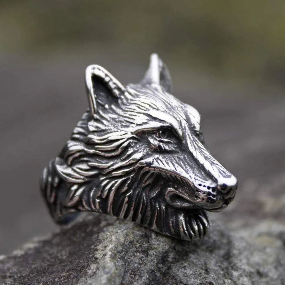 Wild Wolf 316L Stainless Steel Viking Ring sold by GTHIC