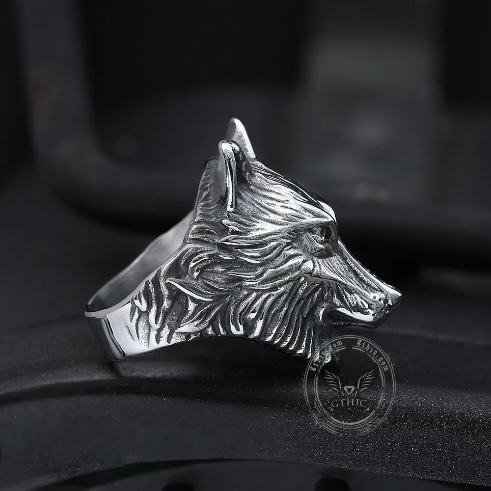 Wild Wolf 316L Stainless Steel Viking Ring sold by GTHIC product image thumbnail 4