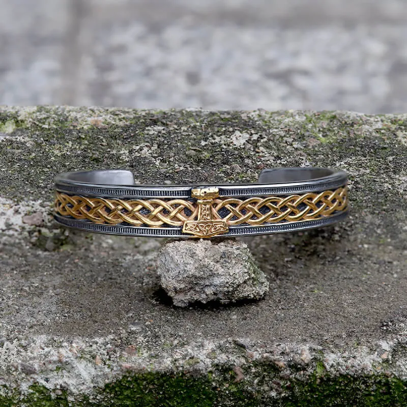 Mjölnir Hammer Stainless Steel Viking Cuff Bracelet sold by GTHIC
