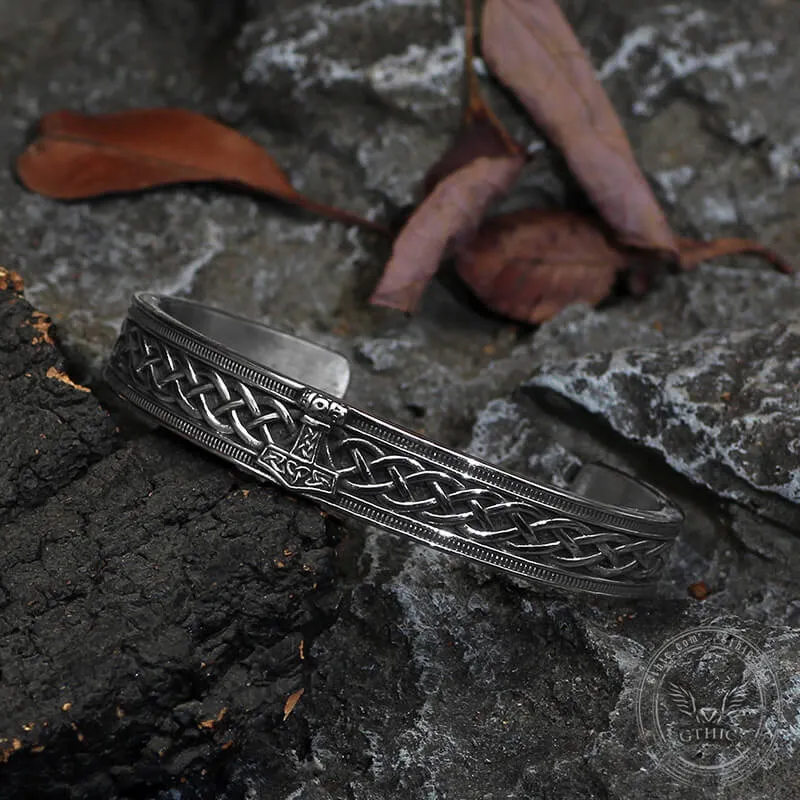 Mjölnir Hammer Stainless Steel Viking Cuff Bracelet sold by GTHIC product image thumbnail 4