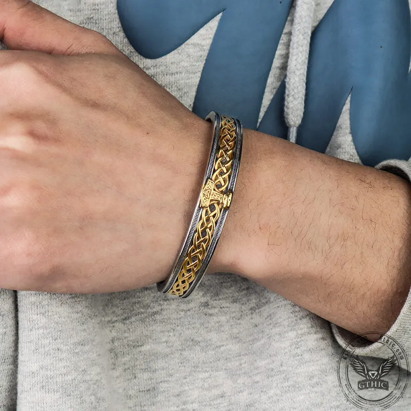 Mjölnir Hammer Stainless Steel Viking Cuff Bracelet sold by GTHIC product image thumbnail 5