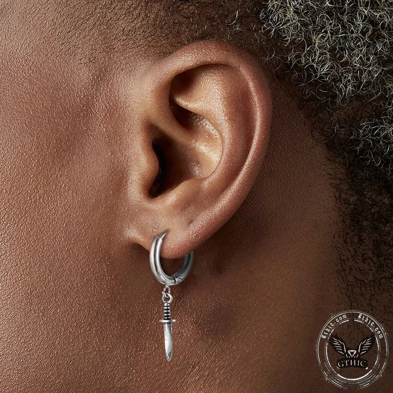 Vintage Dagger Design Stainless Steel Earrings sold by GTHIC product image thumbnail 2