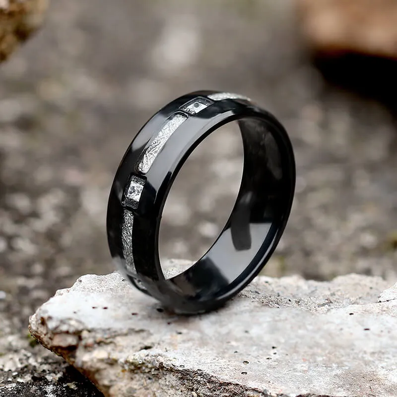 Square CZ Stone Titanium Wedding Ring sold by GTHIC product image thumbnail 4