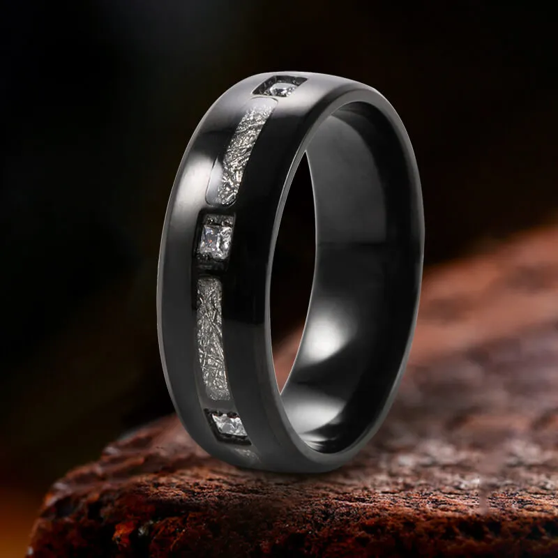 Square CZ Stone Titanium Wedding Ring sold by GTHIC