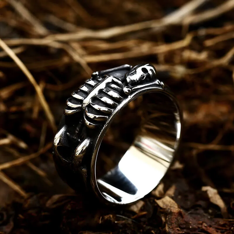 Full Skeleton Wrap Stainless Steel Skull Ring sold by GTHIC