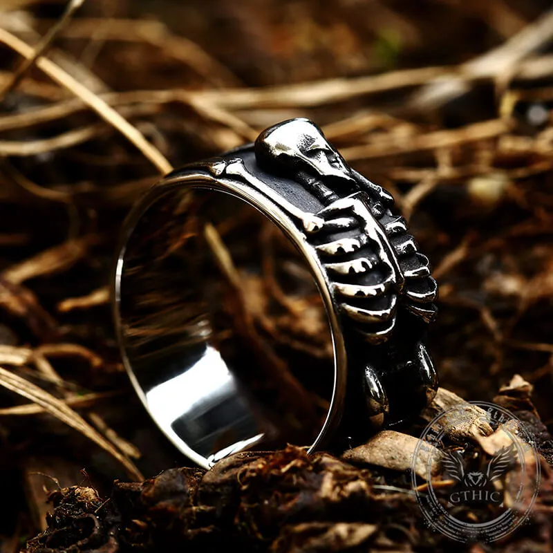 Full Skeleton Wrap Stainless Steel Skull Ring sold by GTHIC product image thumbnail 4
