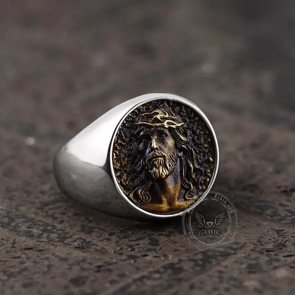 Jesus Portrait Stainless Steel Ring sold by GTHIC product image thumbnail 4