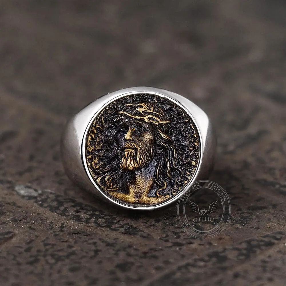 Jesus Portrait Stainless Steel Ring sold by GTHIC product image thumbnail 3