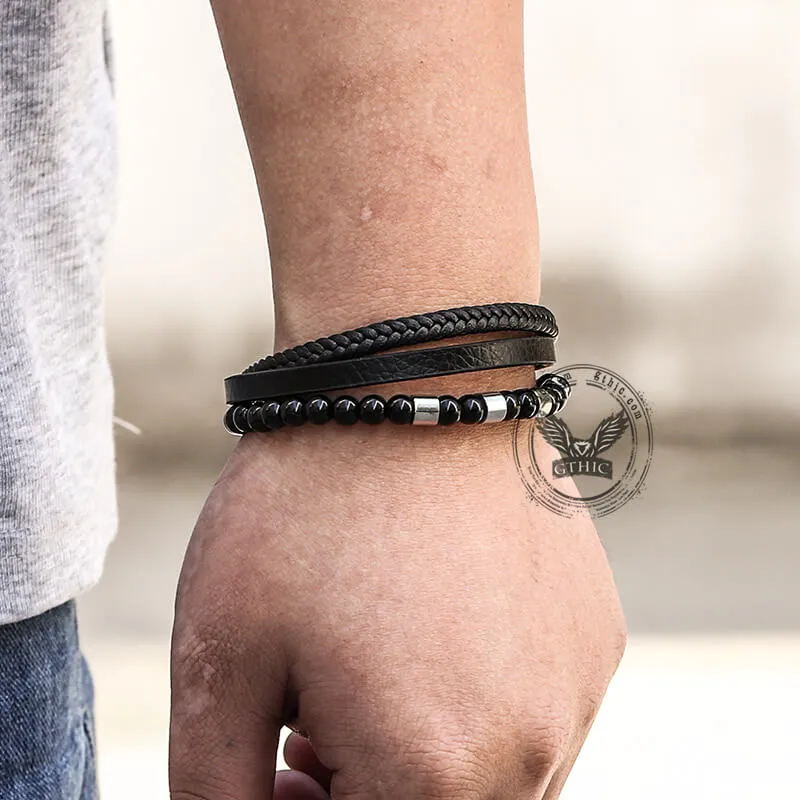 Vintage Multi-Layered Stainless Steel Beaded Bracelet sold by GTHIC product image thumbnail 2