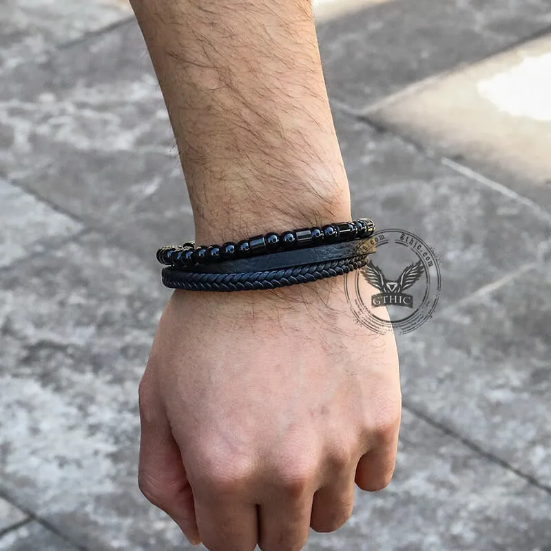 Vintage Multi-Layered Stainless Steel Beaded Bracelet sold by GTHIC product image thumbnail 3