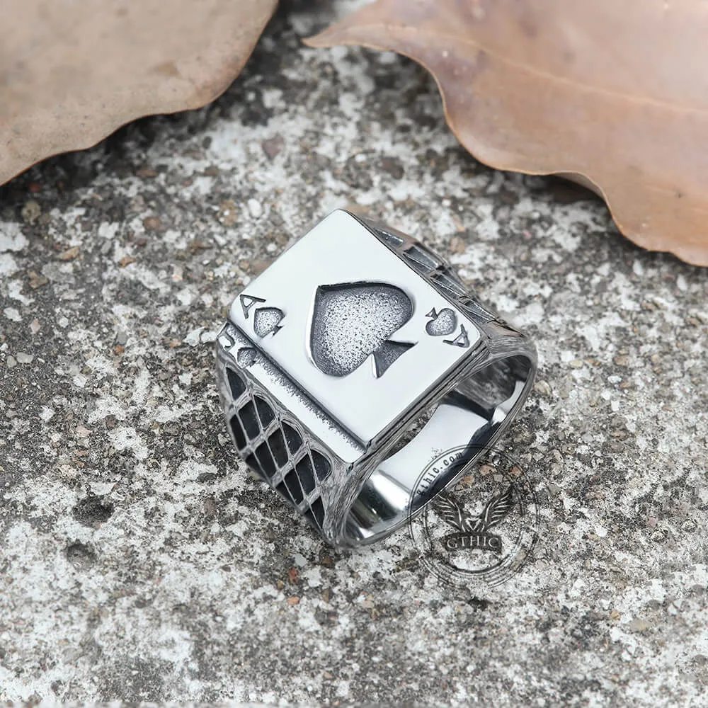 Spades Poker Stainless Steel Ring sold by GTHIC product image thumbnail 4
