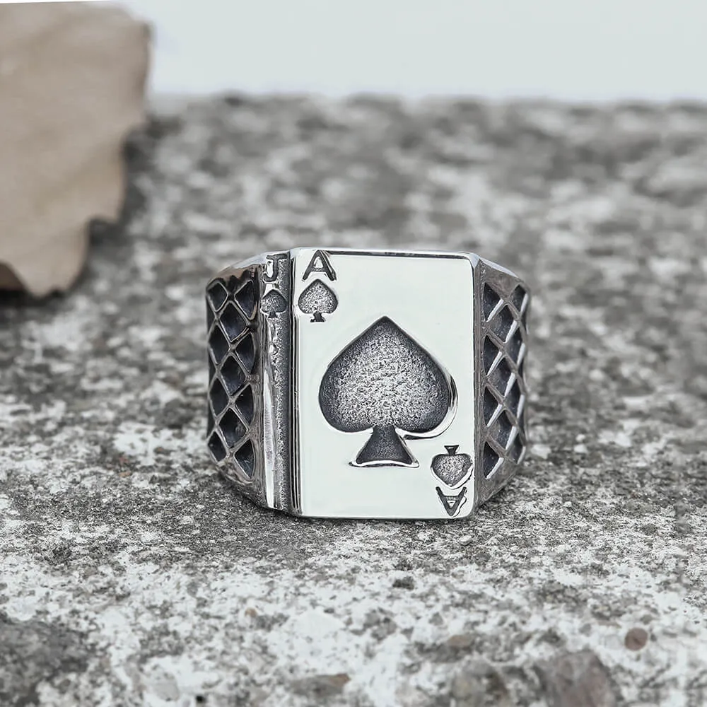 Spades Poker Stainless Steel Ring sold by GTHIC