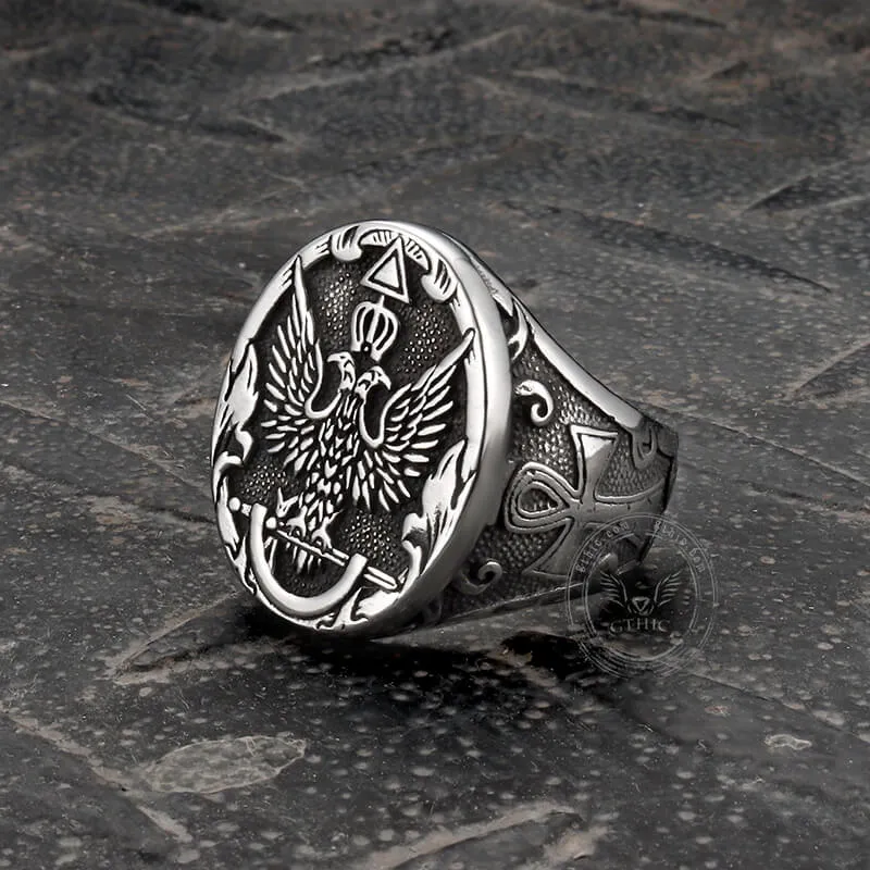 Double-Headed Eagle Ankh Stainless Steel Ring sold by GTHIC product image thumbnail 4