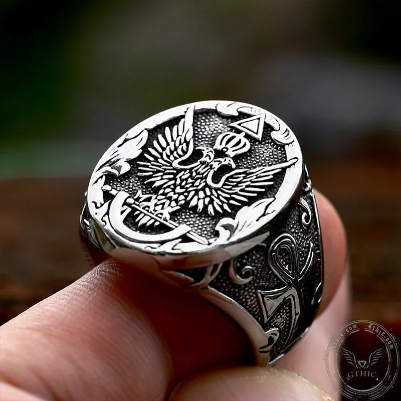 Double-Headed Eagle Ankh Stainless Steel Ring sold by GTHIC product image thumbnail 3
