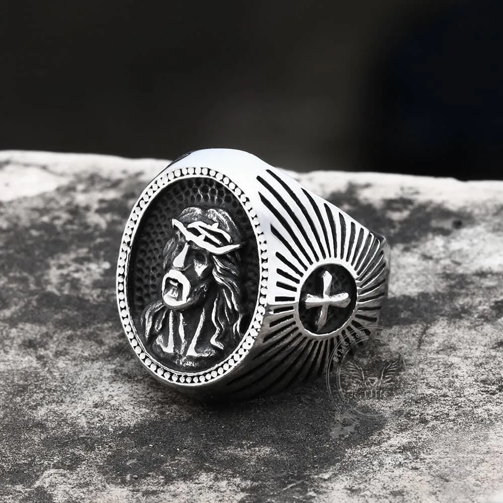 Jesus Cross Stainless Steel Religious Ring sold by GTHIC product image thumbnail 2