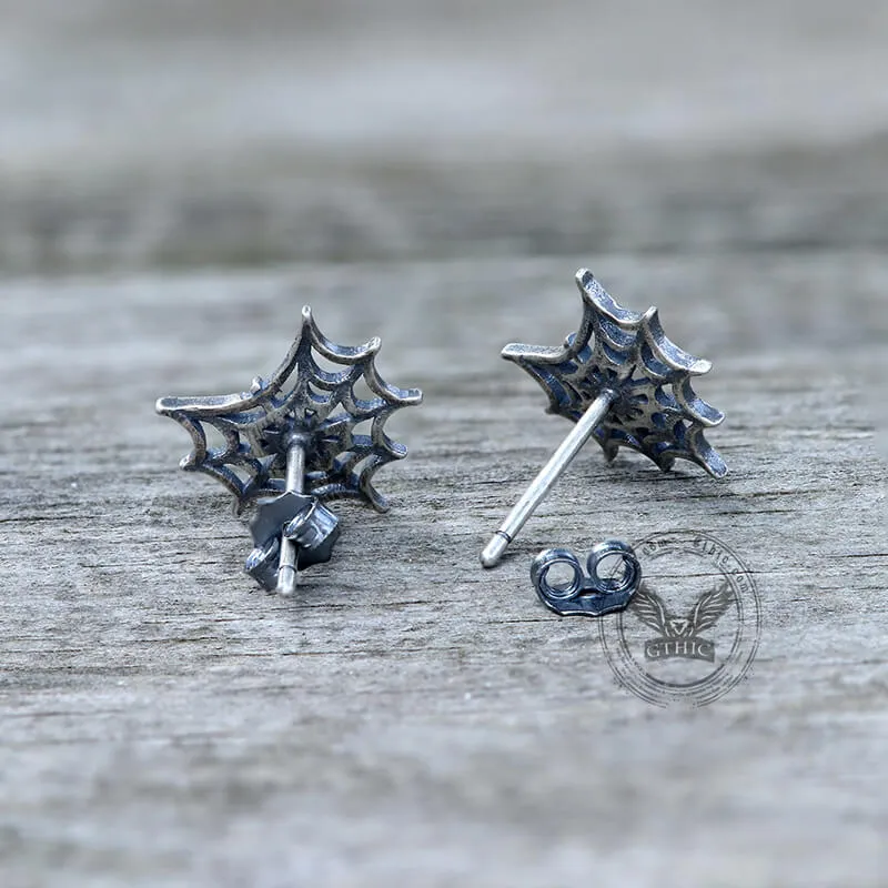 Gothic Spider Web Sterling Silver Stud Earring sold by GTHIC product image thumbnail 5