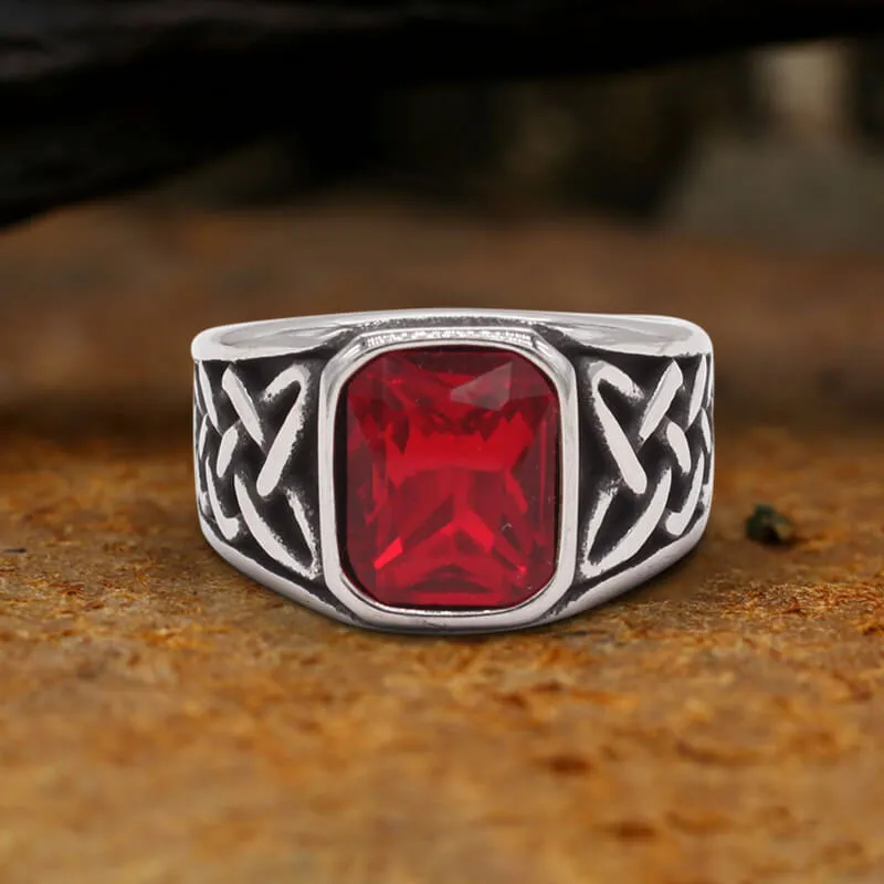 Viking Celtic Knot Gem-set Stainless Steel Ring sold by GTHIC product image thumbnail 5