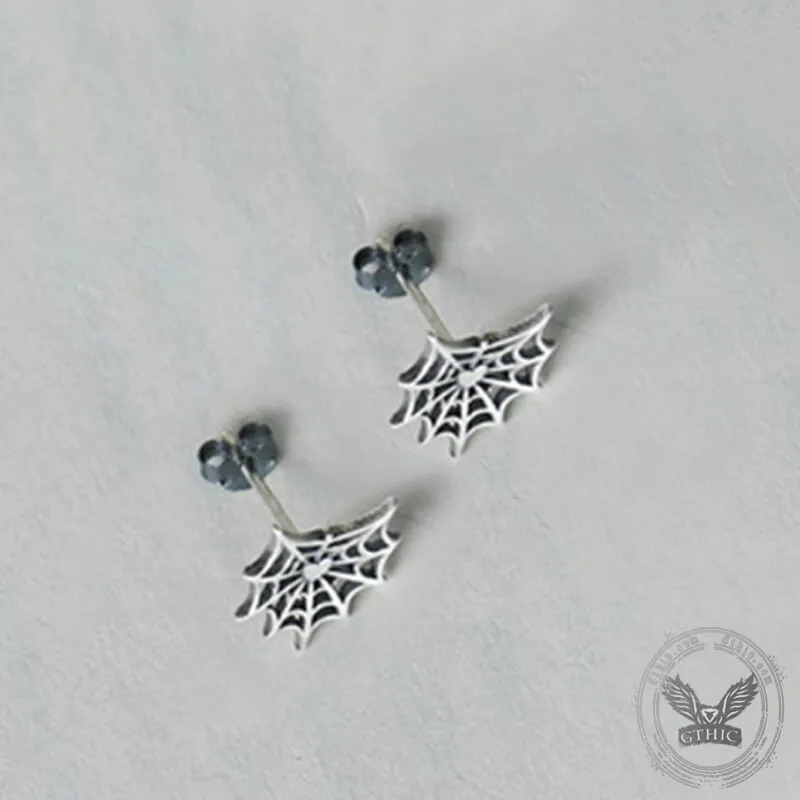 Gothic Spider Web Sterling Silver Stud Earring sold by GTHIC product image thumbnail 4
