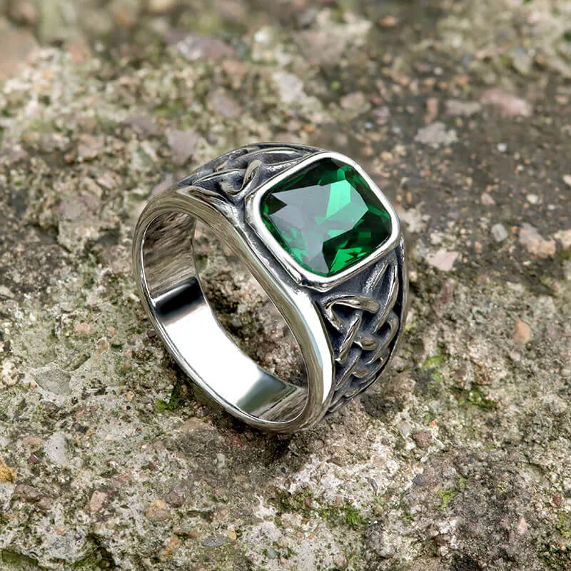 Viking Celtic Knot Gem-set Stainless Steel Ring sold by GTHIC product image thumbnail 4