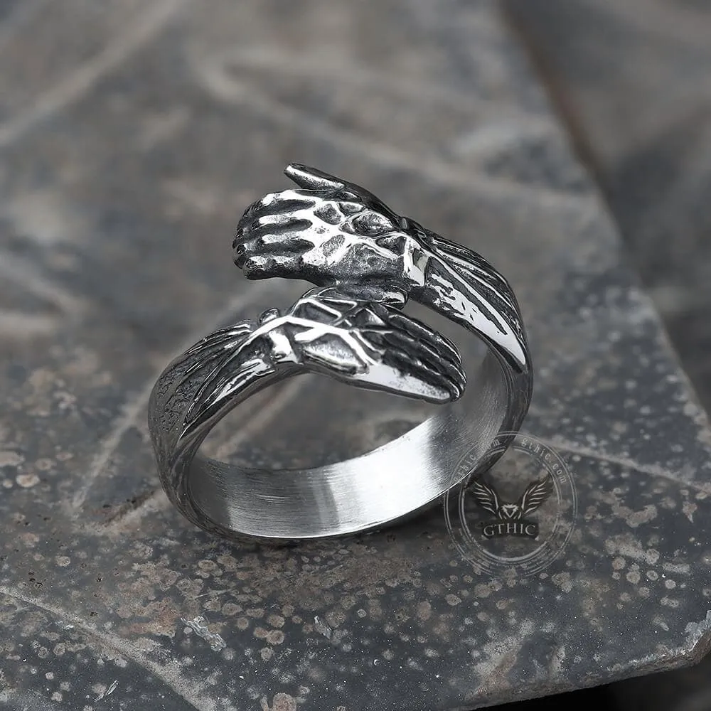 Hugging Hands Stainless Steel Ring sold by GTHIC product image thumbnail 4