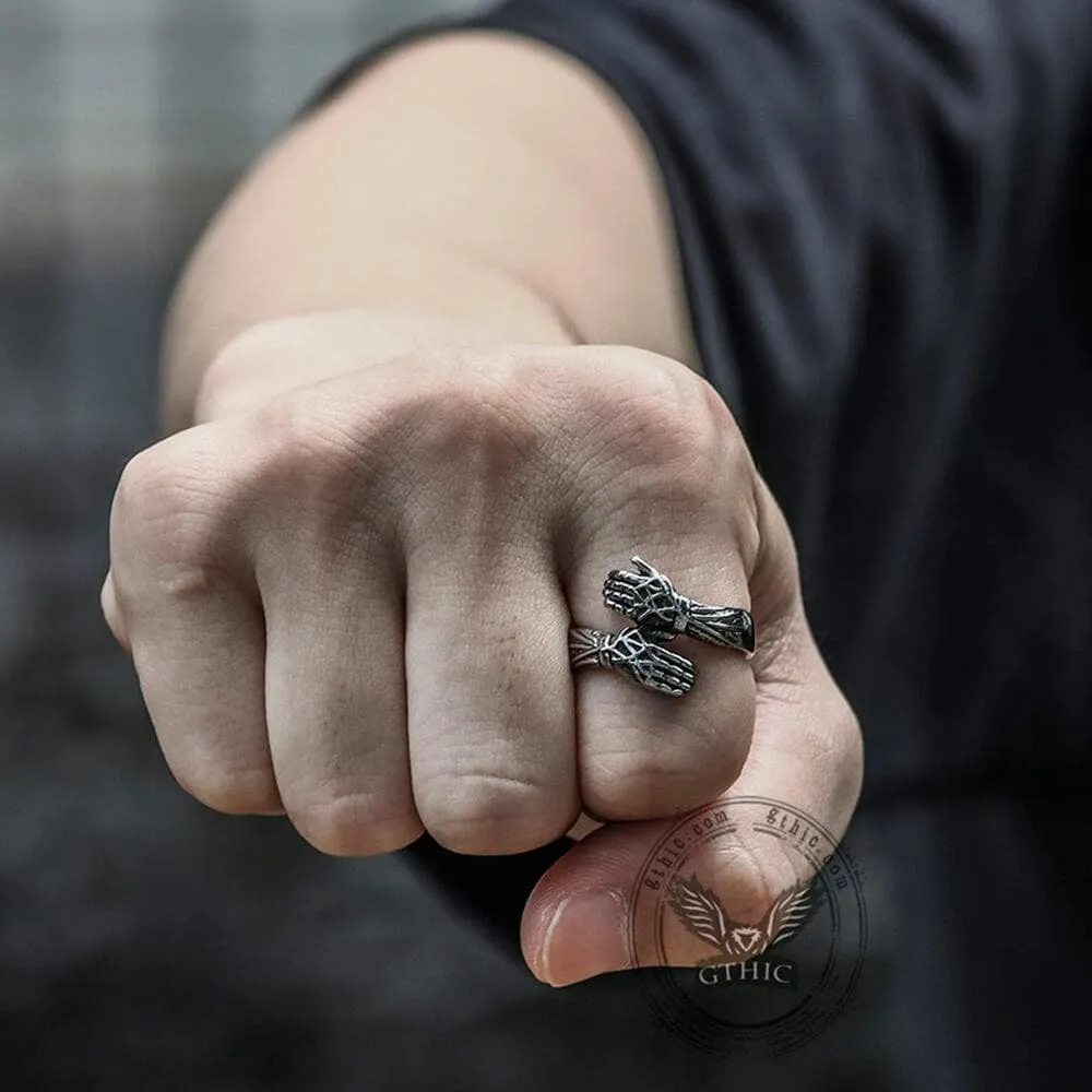 Hugging Hands Stainless Steel Ring sold by GTHIC product image thumbnail 2