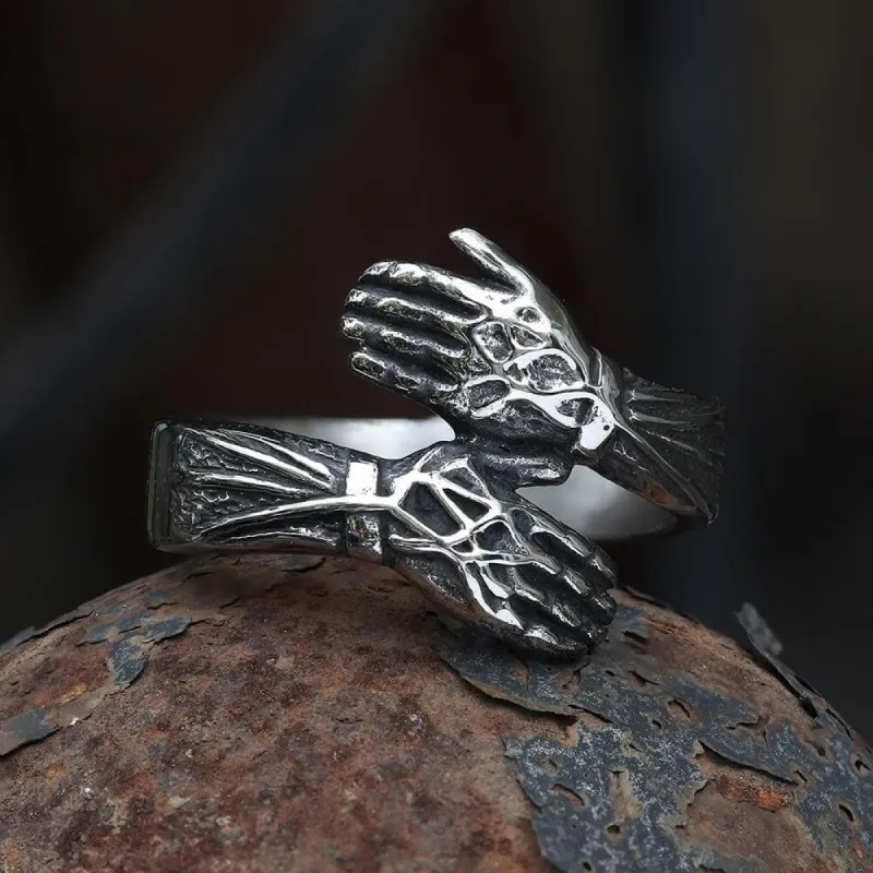 Hugging Hands Stainless Steel Ring sold by GTHIC