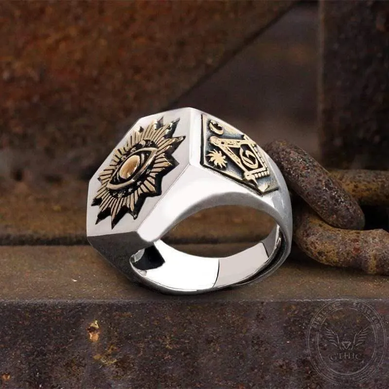 The All-seeing Eye Of God Sterling Silver Masonic Ring sold by GTHIC product image thumbnail 3