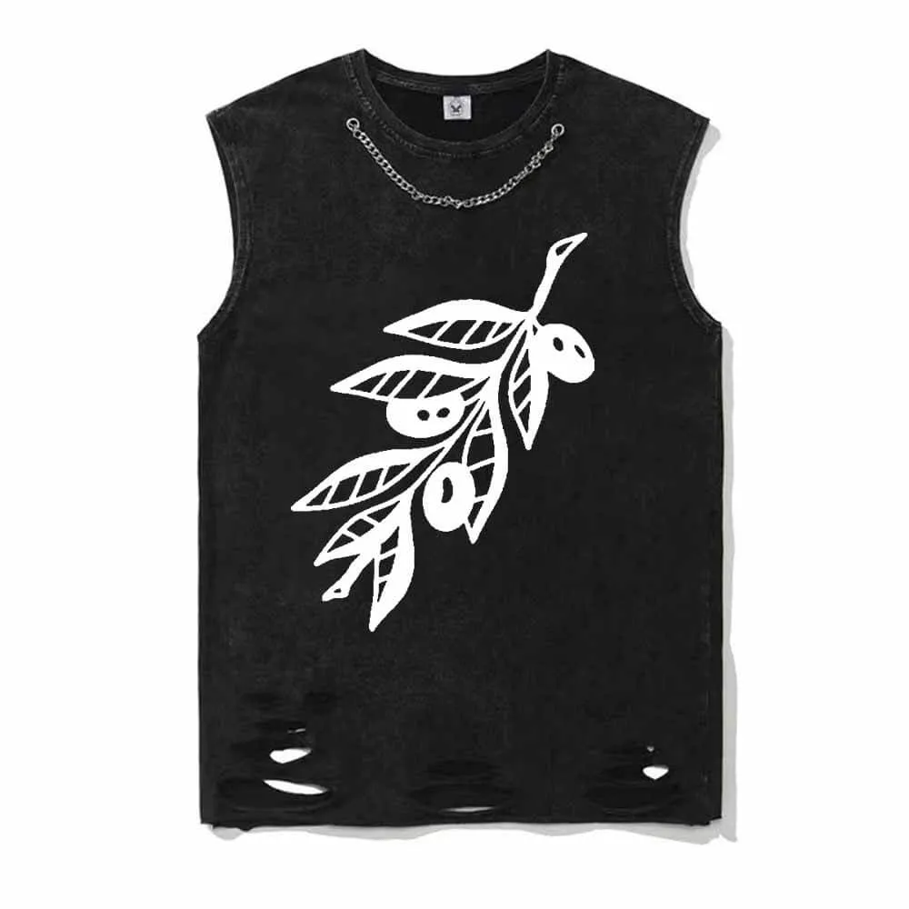 Funny Tattoos Print Vintage Washed T-shirt Vest Top sold by GTHIC product image thumbnail 2