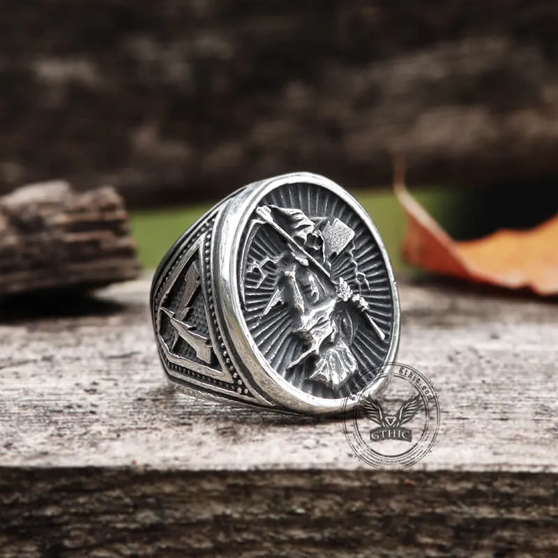 Vintage Reaper Scythe Stainless Steel Skull Ring sold by GTHIC product image thumbnail 3