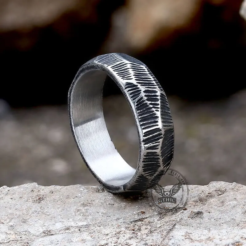 Striped Pattern Stainless Steel Ring sold by GTHIC product image thumbnail 3