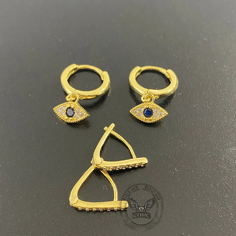 6 Pairs Gold Evil Eye Stainless Steel Earrings sold by GTHIC product image thumbnail 3